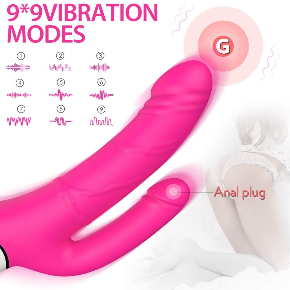 Vibrator Dublu Takir 9 Moduri Vibratii Silicon USB Roz 23.5 cm Mokko Toys, Nr. 2, Erotic24.ro