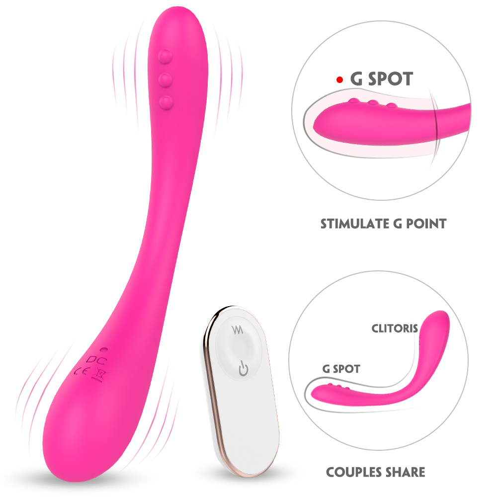 Vibrator Multifunctional Bendable Emma, 9 Moduri Vibratii, Remote Control, Silicon, USB, Roz, 18.5 cm, Mokko Toys, #13, Erotic24.ro