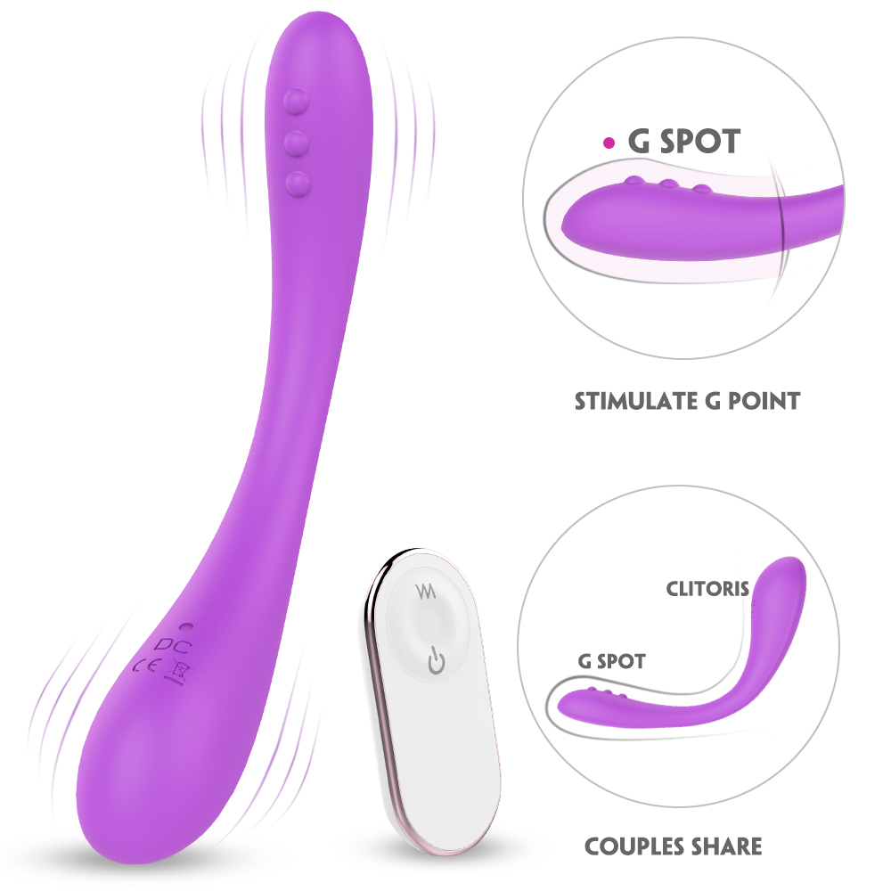 Vibrator Multifunctional Bendable Emma, 9 Moduri Vibratii, Remote Control, Silicon, USB, Mov, 18.5 cm, Mokko Toys, #1, Erotic24.ro