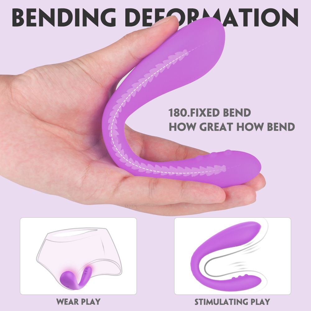 Vibrator Multifunctional Bendable Emma, 9 Moduri Vibratii, Remote Control, Silicon, USB, Mov, 18.5 cm, Mokko Toys, #3, Erotic24.ro