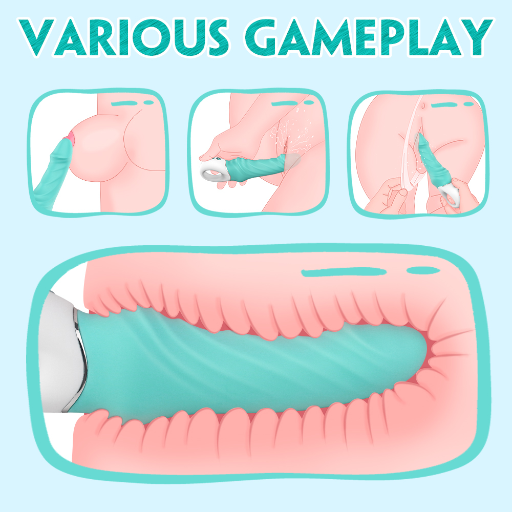 Vibrator Arnold, 9 Moduri Vibratii, Silicon, USB, Turcoaz, 23.1 cm, Mokko Toys, Nr. 9, Erotic24.ro