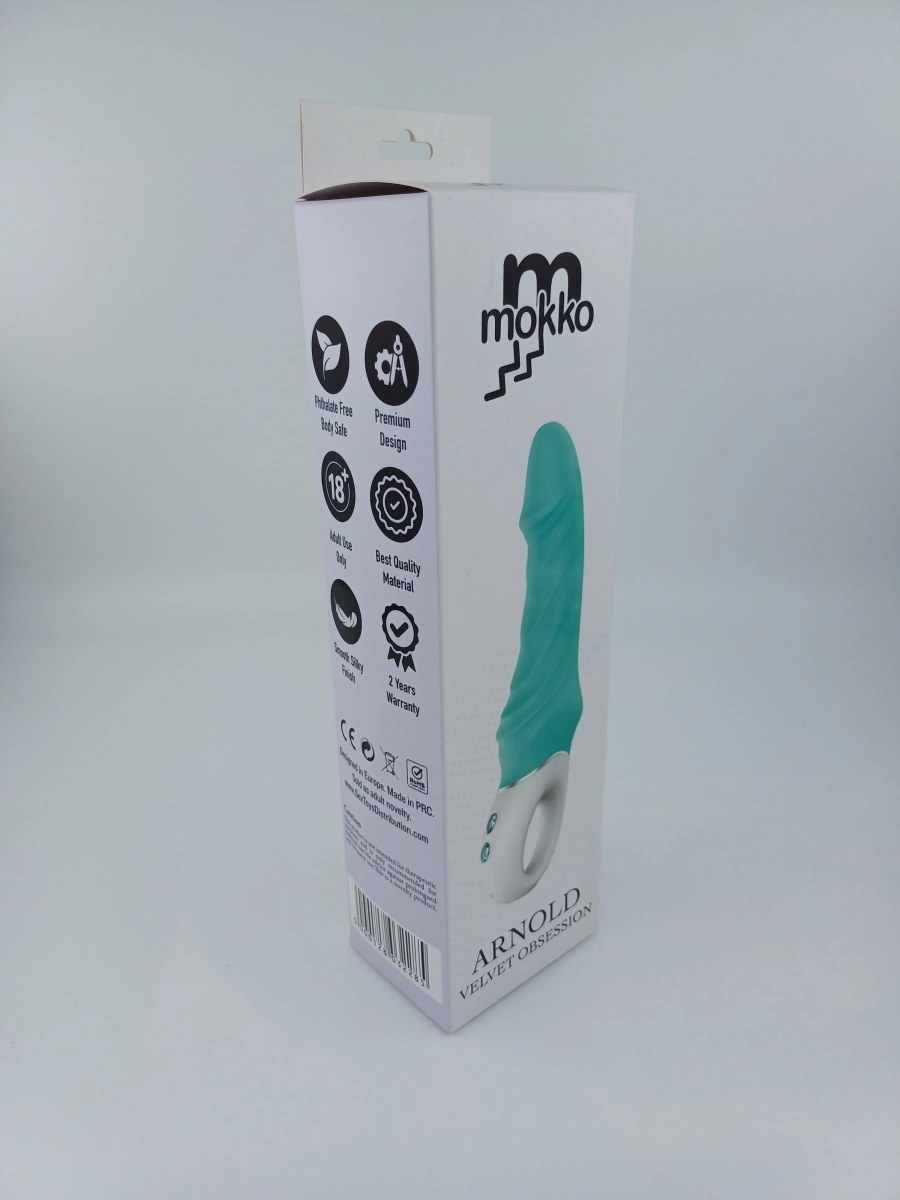 Vibrator Arnold, 9 Moduri Vibratii, Silicon, USB, Turcoaz, 23.1 cm, Mokko Toys, Nr. 11, Erotic24.ro