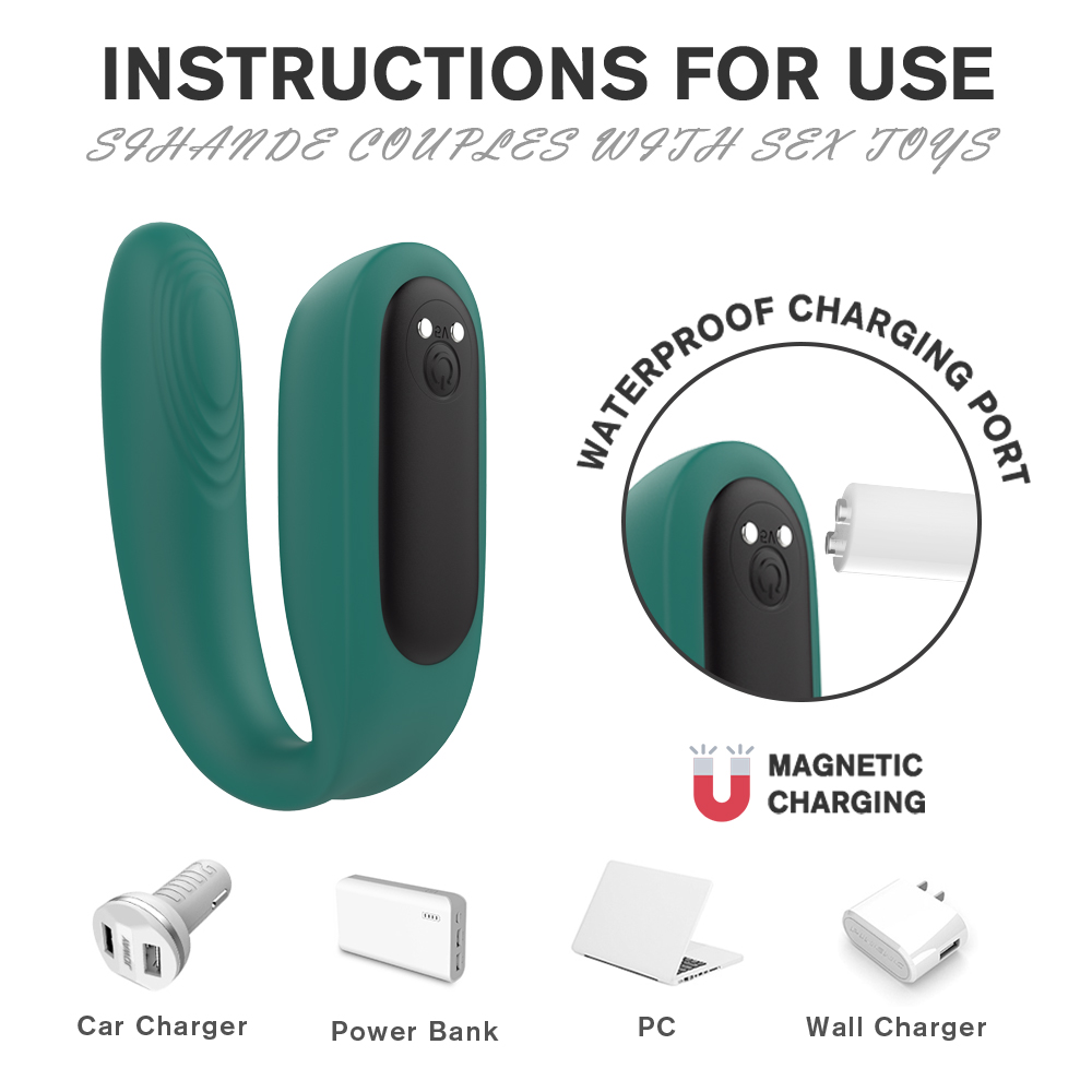 Vibrator Cuplu Ruben, Remote Control, 9 Moduri Vibratii, Silicon, USB, Verde, Mokko Toys, Nr. 5, Erotic24.ro