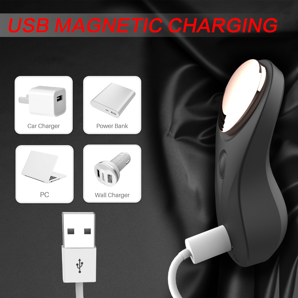 Vibrator Wearable Kadence Remote Control 9 Moduri Vibratii Silicon USB Negru 9.3 cm Passion Labs, Nr. 5, Erotic24.ro