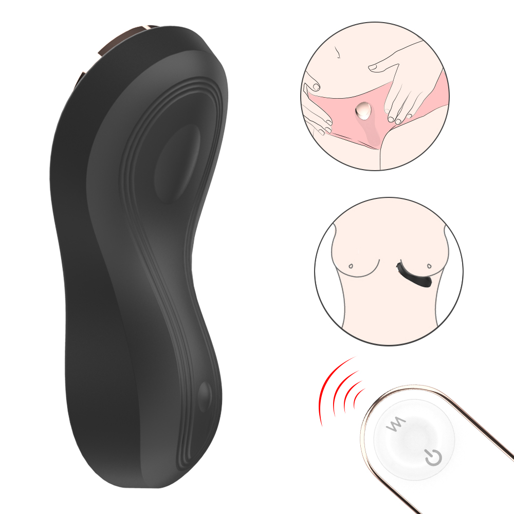Vibrator Wearable Kadence Remote Control 9 Moduri Vibratii Silicon USB Negru 9.3 cm Passion Labs, Nr. 2, Erotic24.ro