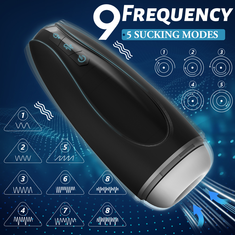 Masturbator Noris, 9 Moduri Vibratii, 5 Moduri Suctiune, 1 Mod Climax, USB, 23.1 cm, Guilty Toys, #3, Erotic24.ro