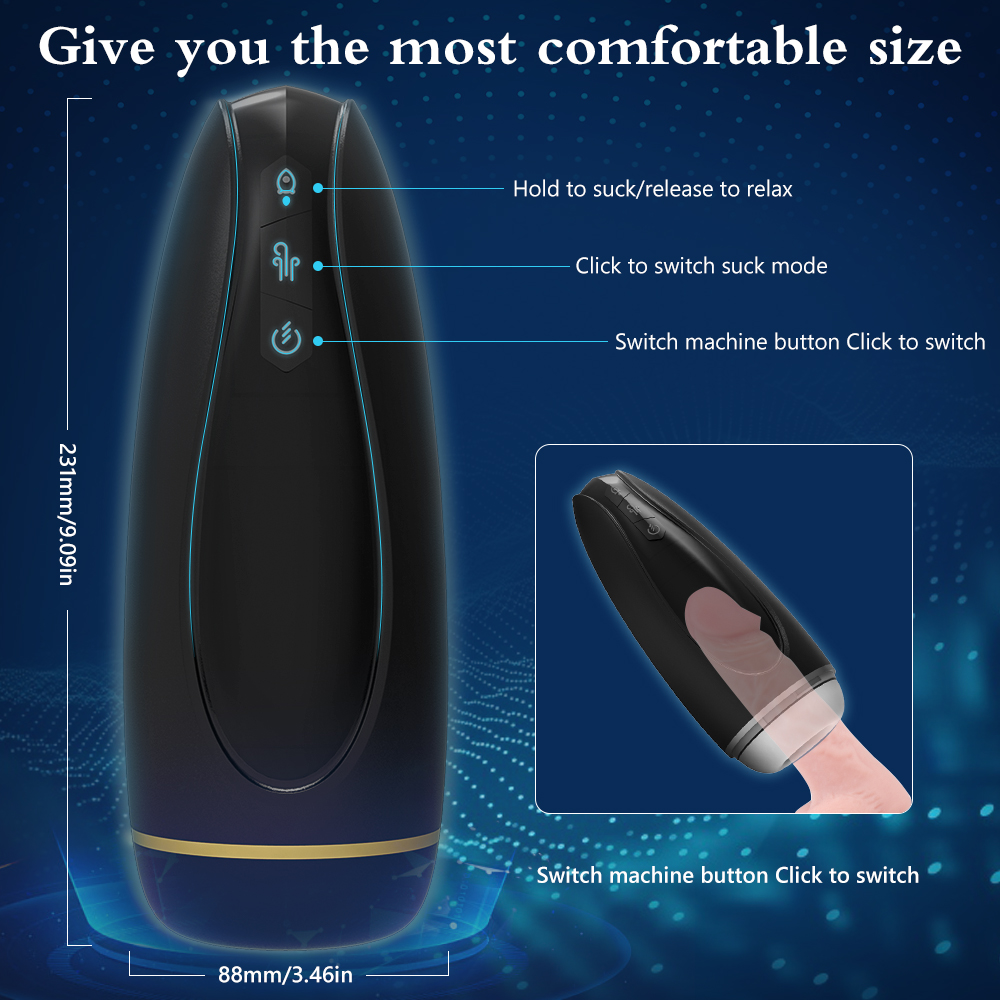 Masturbator Noris, 9 Moduri Vibratii, 5 Moduri Suctiune, 1 Mod Climax, USB, 23.1 cm, Guilty Toys, #4, Erotic24.ro