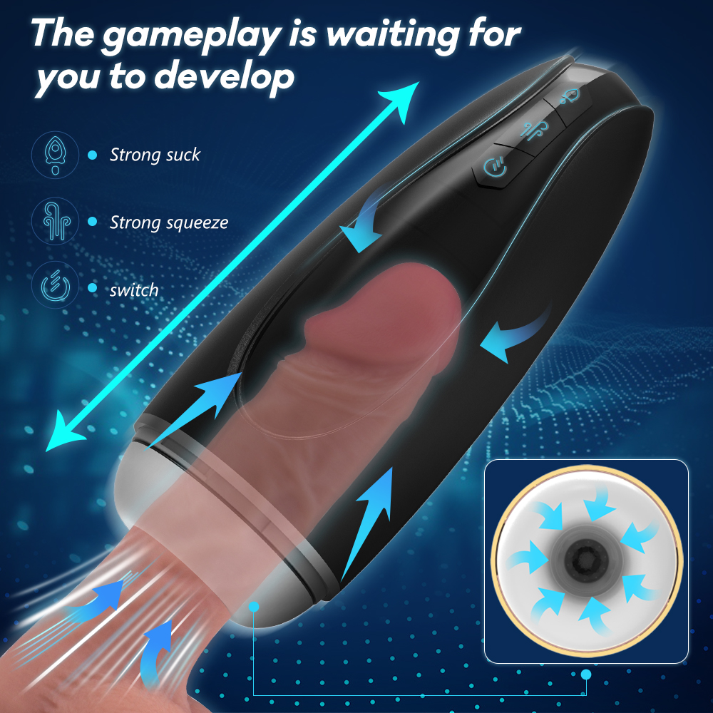 Masturbator Noris, 9 Moduri Vibratii, 5 Moduri Suctiune, 1 Mod Climax, USB, 23.1 cm, Guilty Toys, #6, Erotic24.ro