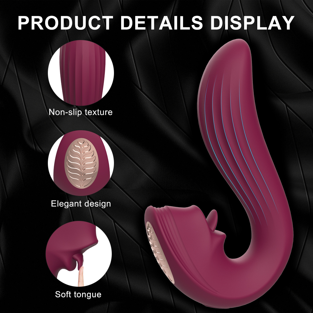 Stimulator Julissa 9 Moduri Vibratii+9 Moduri Miscari -Limba- Silicon USB Rosu Passion Labs, Nr. 4, Erotic24.ro