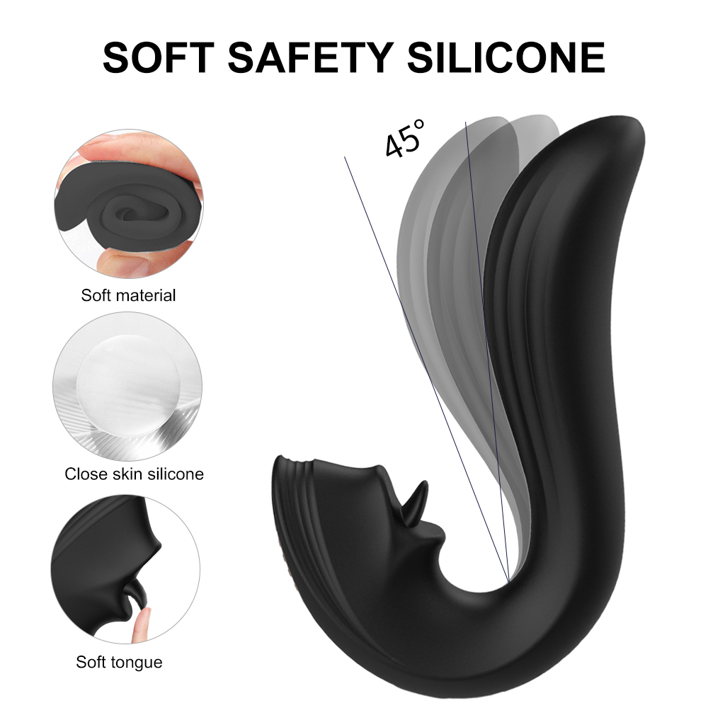 Stimulator Julissa 9 Moduri Vibratii+9 Moduri Miscari "Limba" Silicon USB Negru Passion Labs, #3, Erotic24.ro