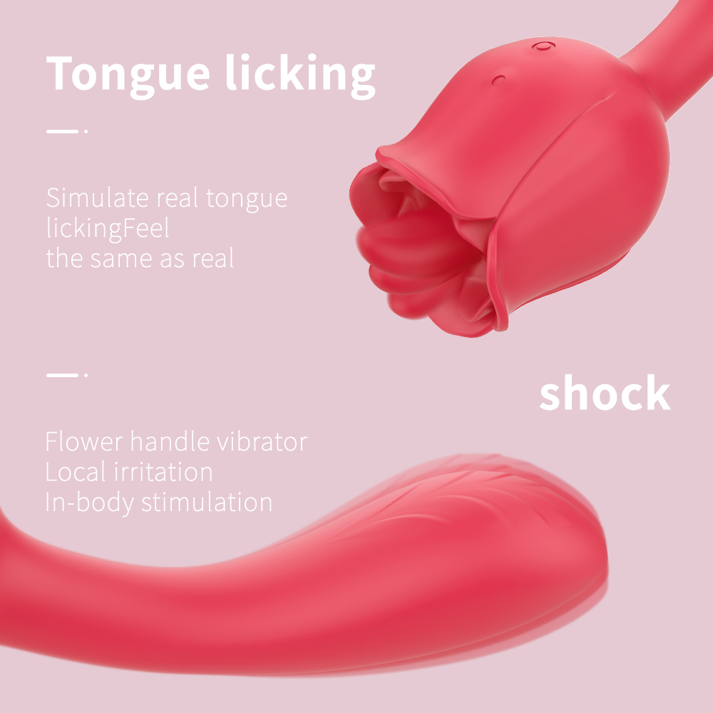 Vibrator Dublu Bendable Rose Flavor 9 Moduri Vibratii+9 Moduri Licking Silicon USB Rosu Passion Labs, #3, Erotic24.ro
