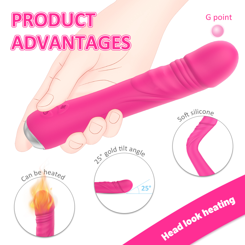 Vibrator Realist Brooks 9 Moduri Vibratii+Incalzire Silicon USB Roz Mokko Toys, #3, Erotic24.ro