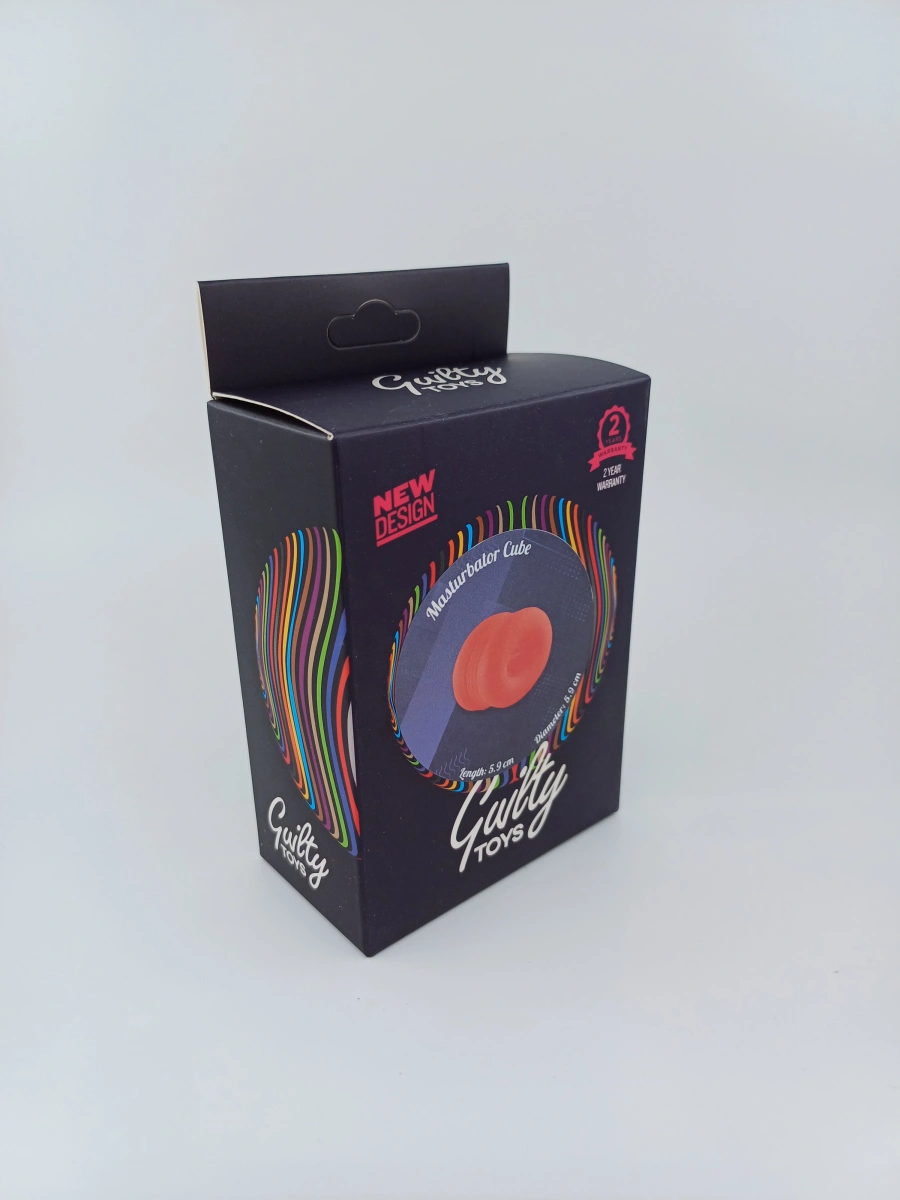 Masturbator Cube TPE Super Soft Rosu 5.9 cm Guilty Toys, #5, Erotic24.ro