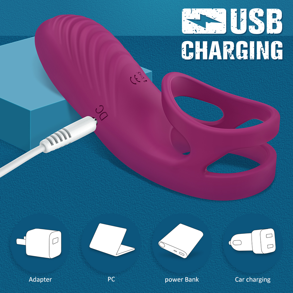 Inel de Penis Axel Remote Control 9 Moduri Vibratii Silicon USB Rosu Mokko Toys, #7, Erotic24.ro