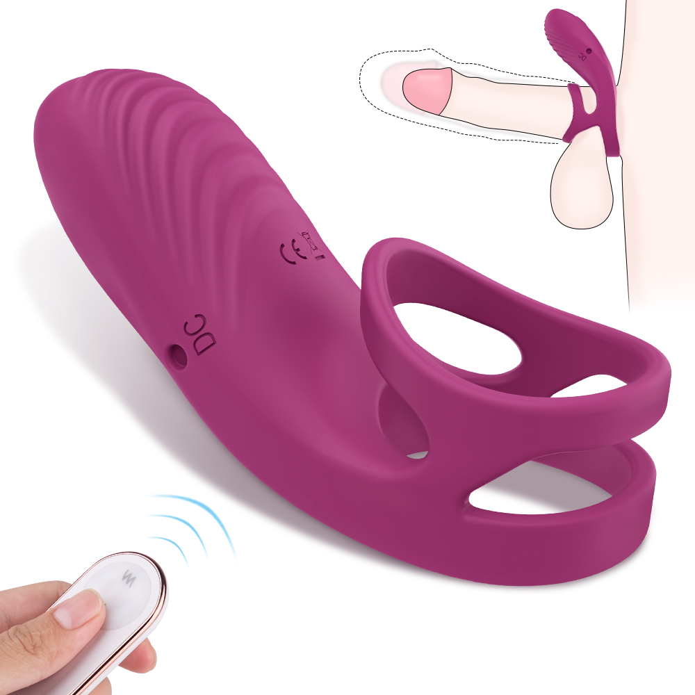 Inel de Penis Axel Remote Control 9 Moduri Vibratii Silicon USB Rosu Mokko Toys, #9, Erotic24.ro