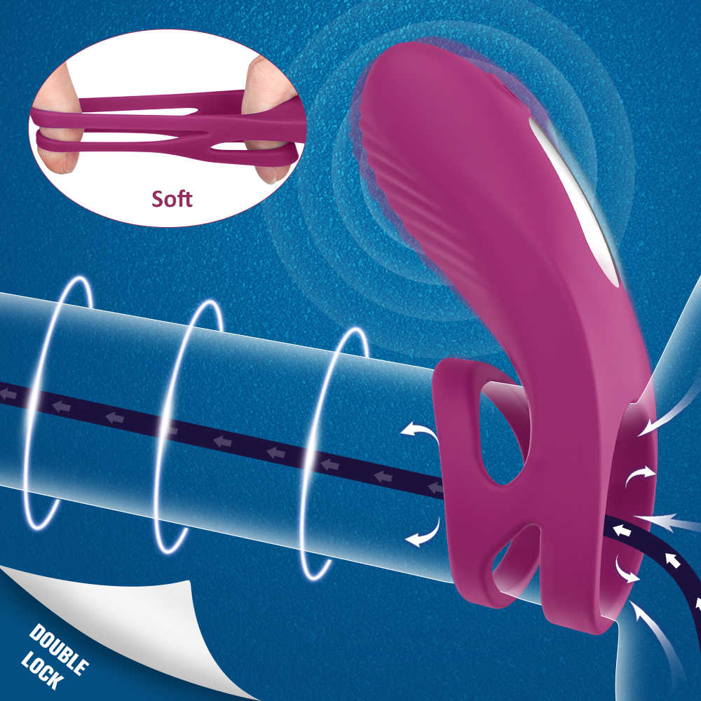 Inel de Penis Axel Remote Control 9 Moduri Vibratii Silicon USB Rosu Mokko Toys, #10, Erotic24.ro