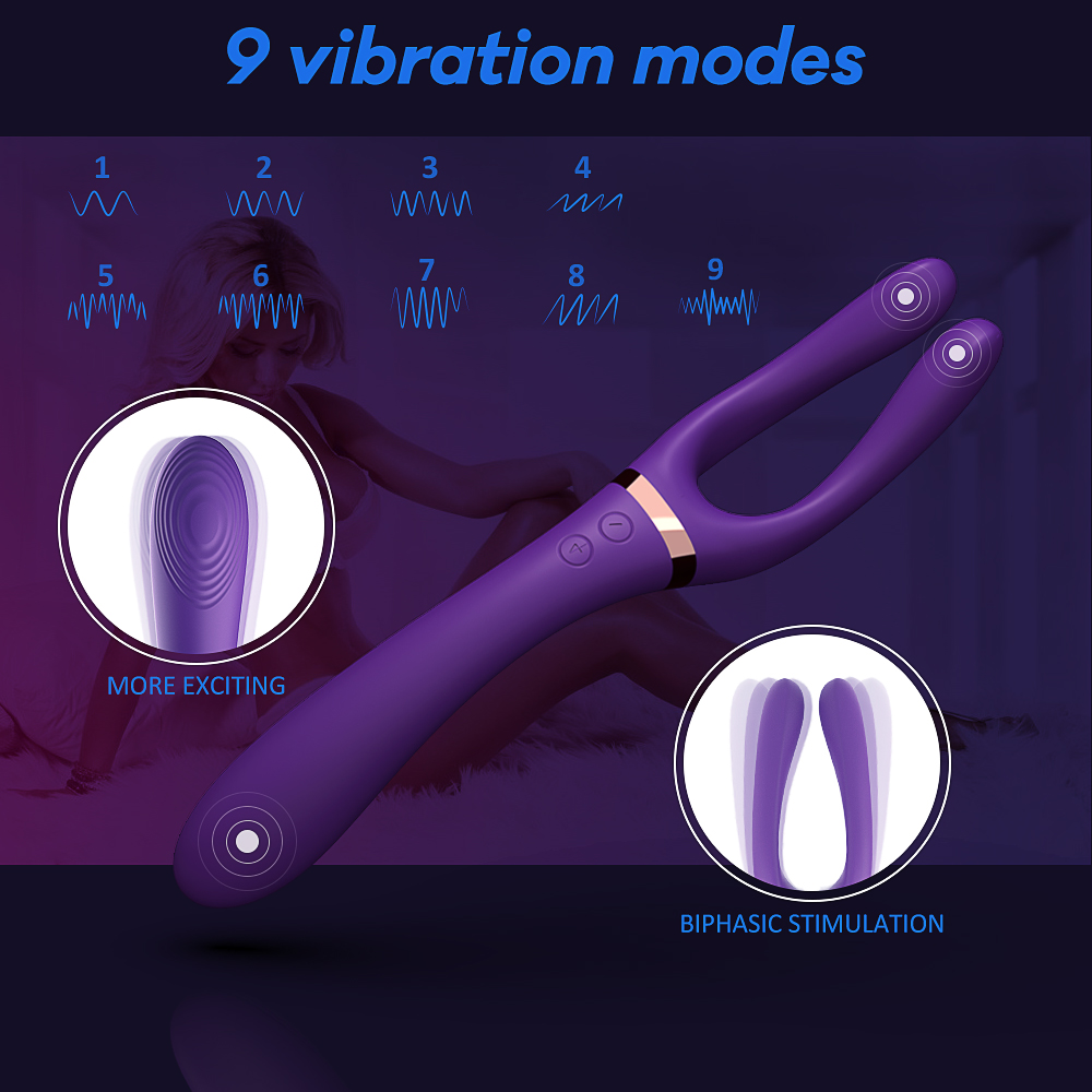 Stimulator Multifunctional Queen, 9 Moduri Vibratii, Silicon, USB, Mov, Nr. 6, Erotic24.ro