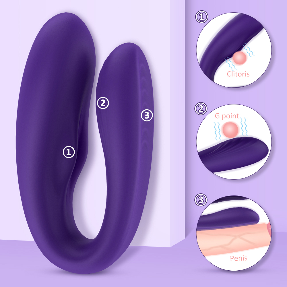Vibrator Cuplu Luella Remote Control 9 Moduri Vibratii Silicon Mov USB, #5, Erotic24.ro