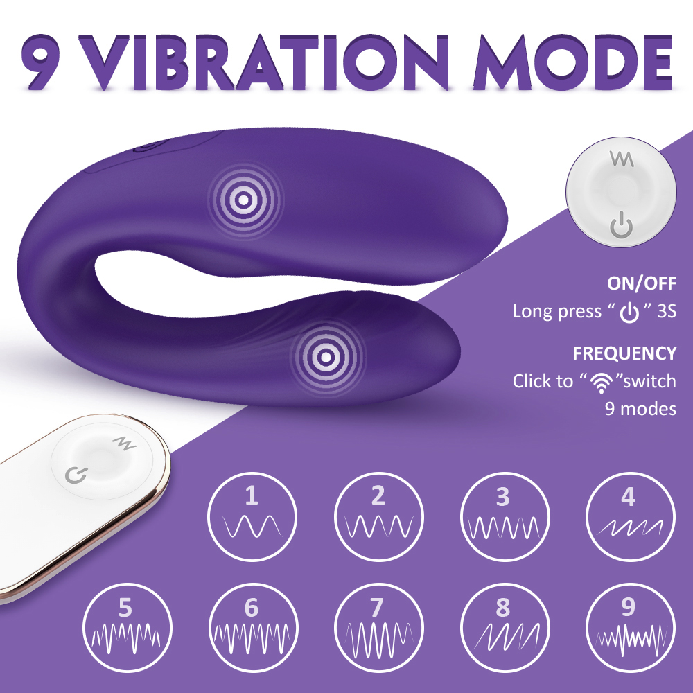 Vibrator Cuplu Luella Remote Control 9 Moduri Vibratii Silicon Mov USB, #6, Erotic24.ro