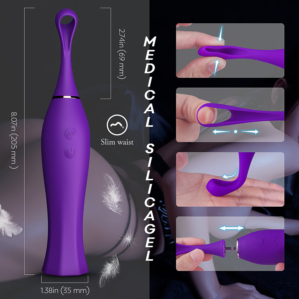 Vibrator Brushy 9 Moduri Vibratii Silicon USB Mov Mokko Toys, Nr. 5, Erotic24.ro