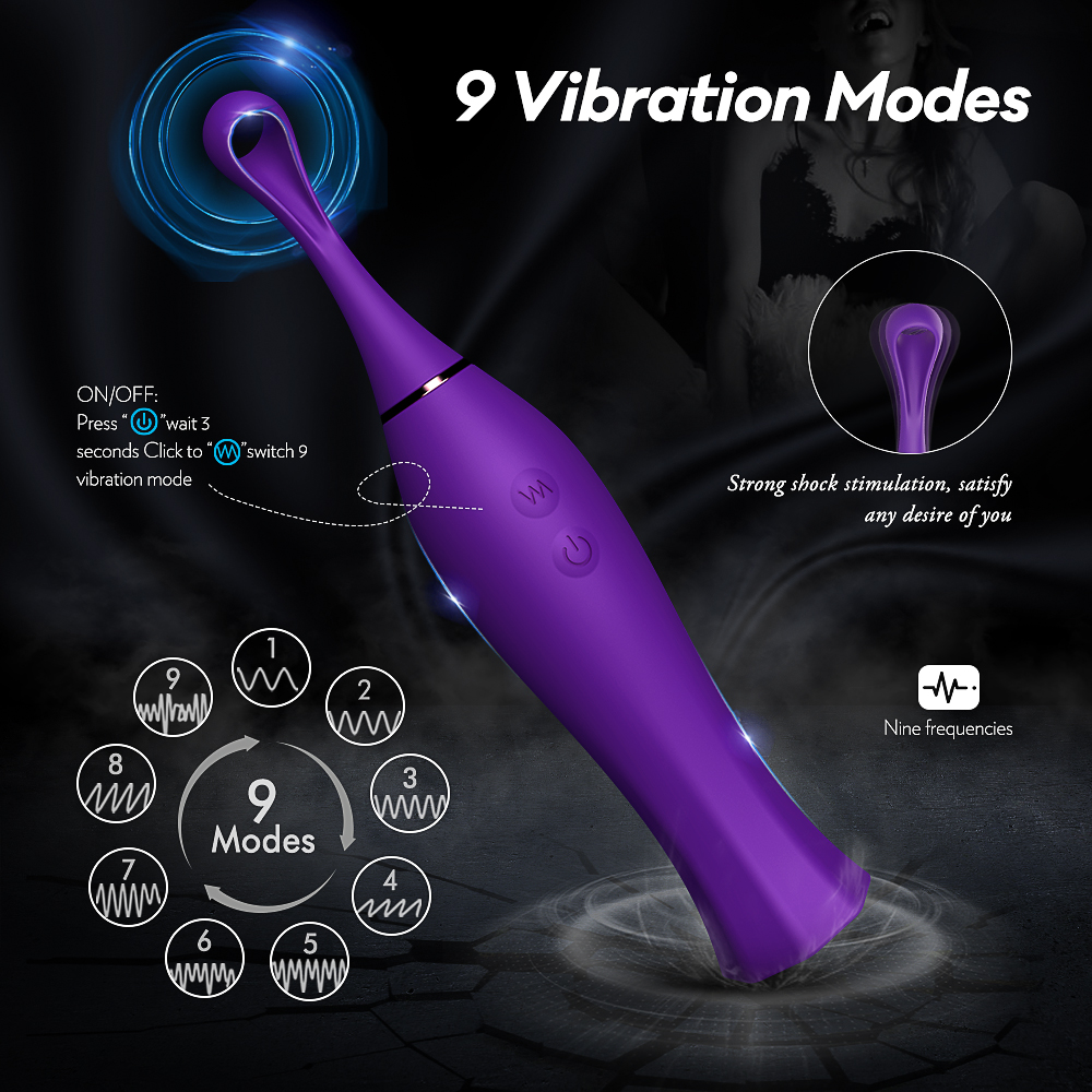 Vibrator Brushy 9 Moduri Vibratii Silicon USB Mov Mokko Toys, Nr. 6, Erotic24.ro
