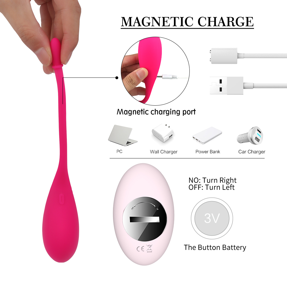 Ou Vibrator Araya, 9 Moduri Vibratii+5 Intensitati Viteza, Remote Control, Silicon, USB, Roz, Mokko Toys, #2, Erotic24.ro