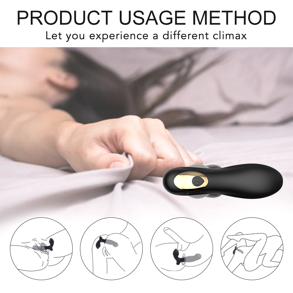 Stimulator Dublu Robin, 9 Moduri Vibratii+Incalzire, Remote Control, Silicon, USB, Negru, 13 cm, Guilty Toys, #6, Erotic24.ro