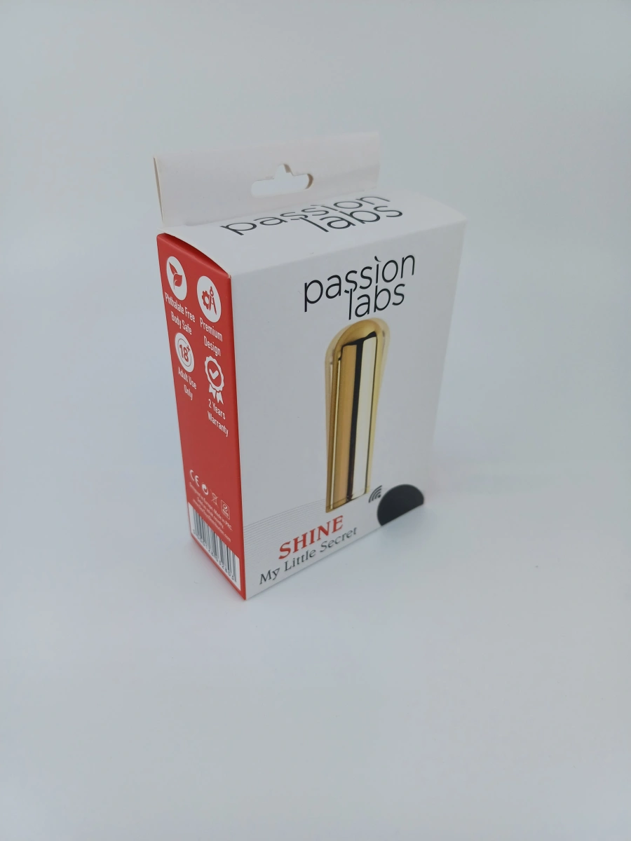 Glont Vibrator Shine, 10 Moduri Vibratii, Remote Control, Auriu, 7.2 cm, Passion Labs, #4, Erotic24.ro