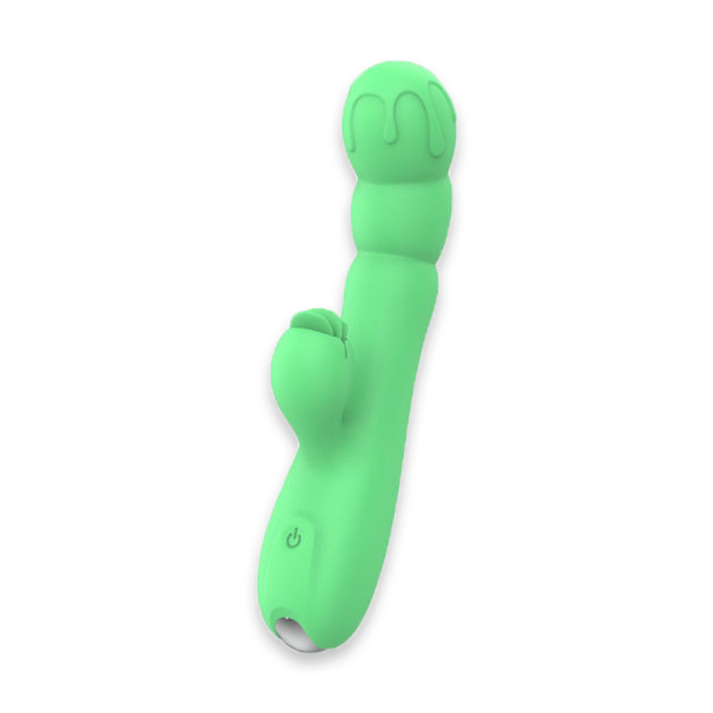 Vibrator Rabbit Creamy 9 Moduri Vibratii Silicon USB 16.8 cm Verde Guilty Toys, #9, Erotic24.ro
