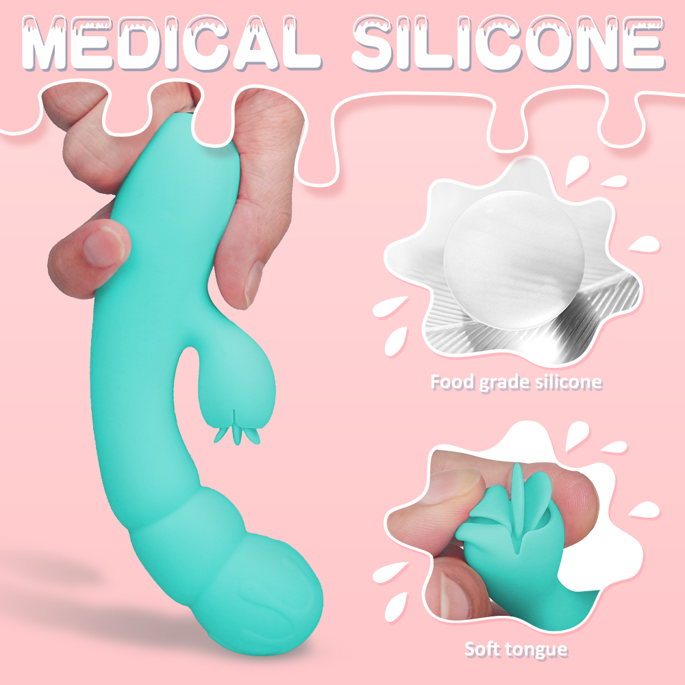 Vibrator Rabbit Creamy 9 Moduri Vibratii Silicon USB 16.8 cm Verde Guilty Toys, #5, Erotic24.ro