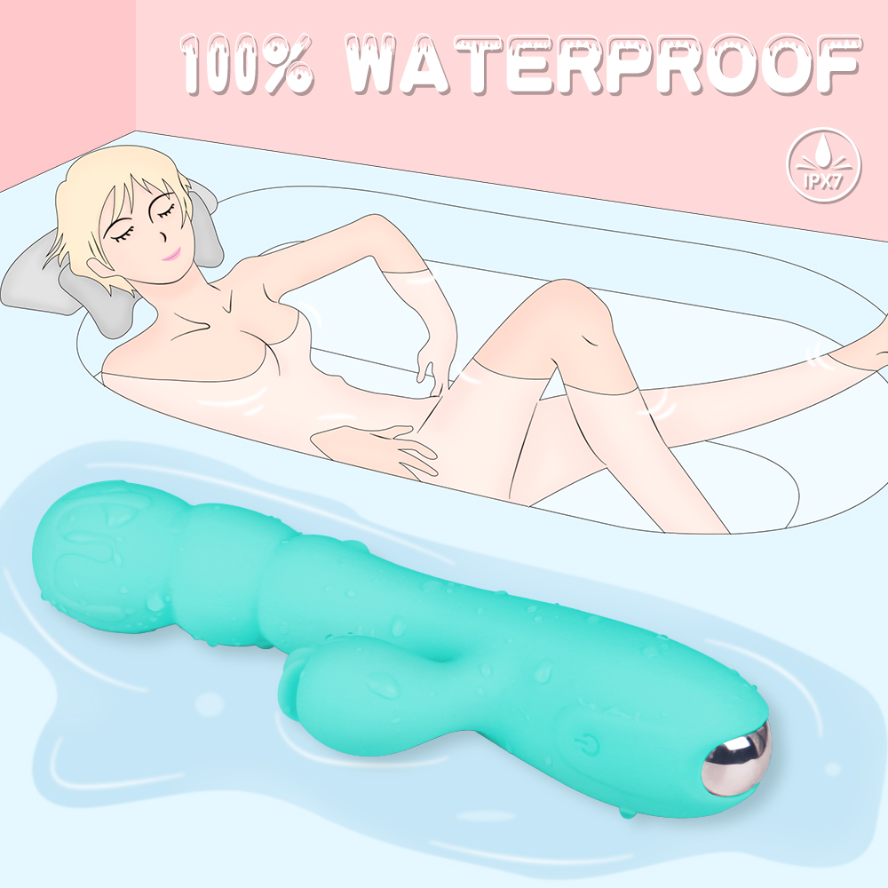 Vibrator Rabbit Creamy 9 Moduri Vibratii Silicon USB 16.8 cm Turcoaz Guilty Toys, Nr. 6, Erotic24.ro