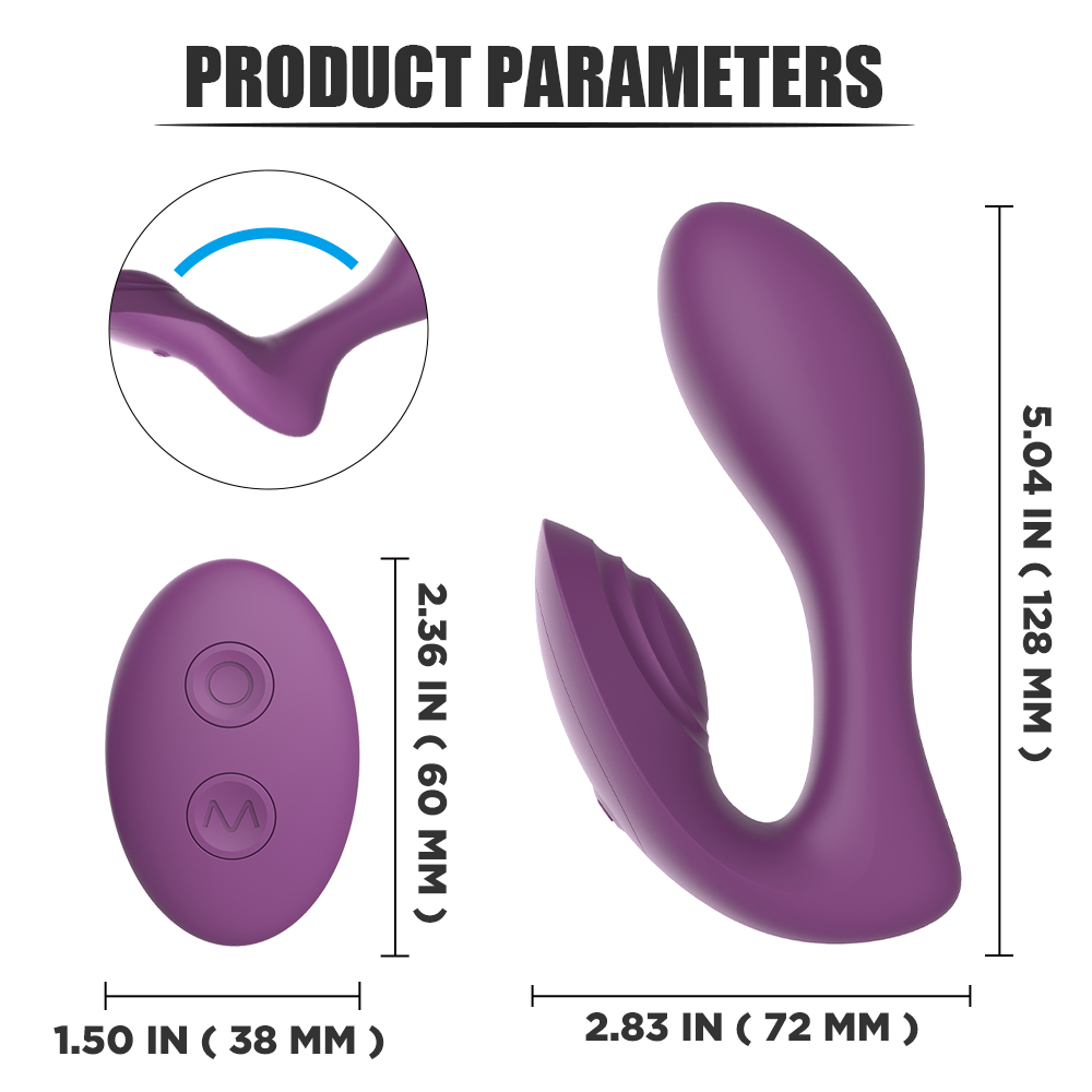 Stimulator Dublu Cade, Remote Control, 10 Moduri Vibratii, Silicon, USB, Mov, 12.8 cm, Mokko Toys, #4, Erotic24.ro