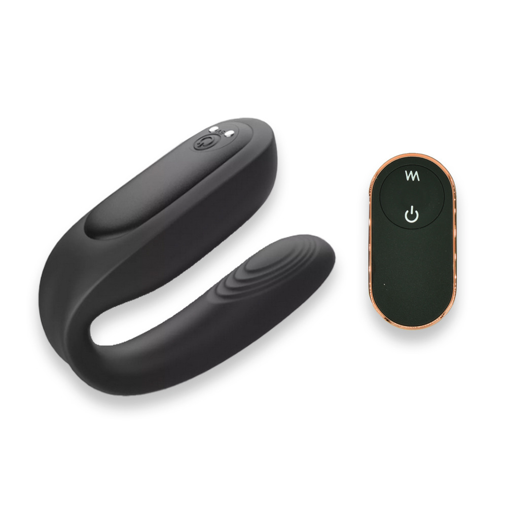 Vibrator Cuplu Ruben, Remote Control, 9 Moduri Vibratii, Silicon, USB, Negru, Mokko Toys, #7, Erotic24.ro