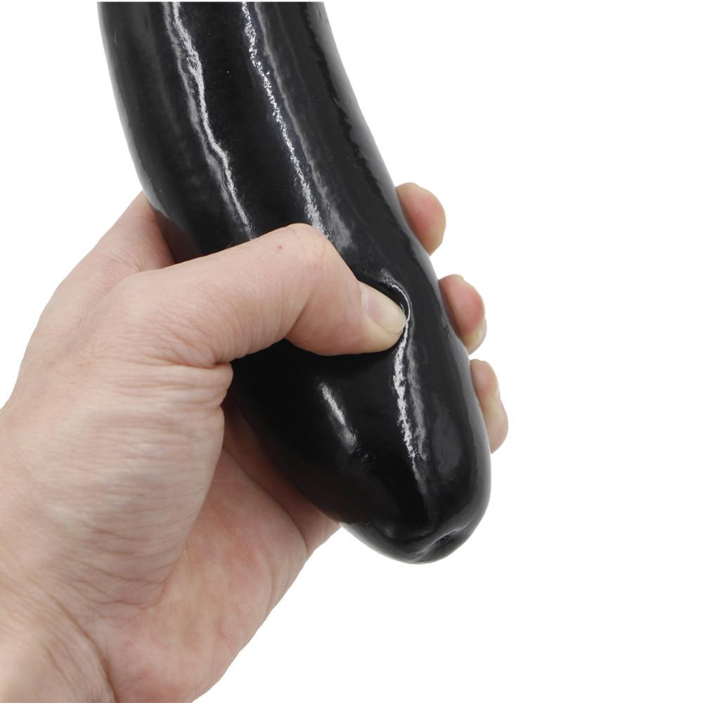 Dildo Eggplant PVC Negru 30 cm Guilty Toys, #4, Erotic24.ro