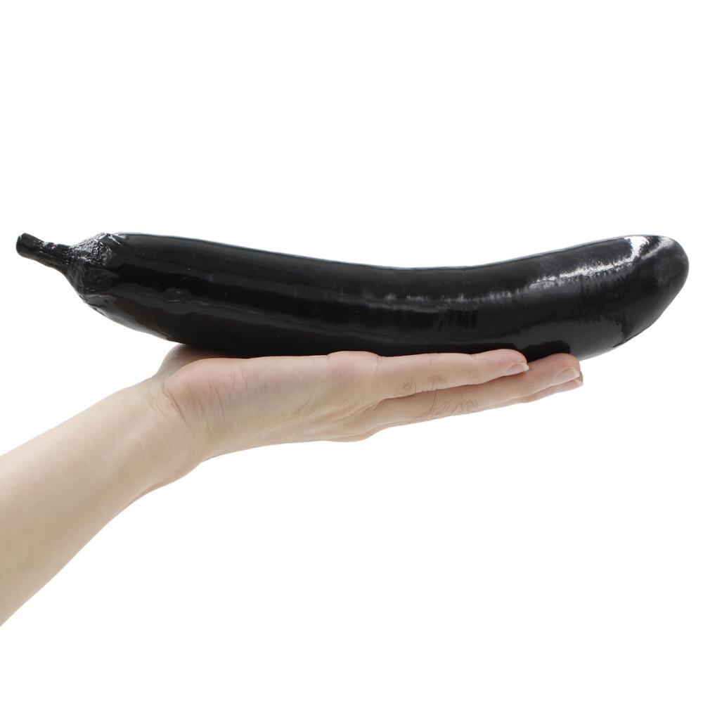Dildo Eggplant PVC Negru 30 cm Guilty Toys, #5, Erotic24.ro