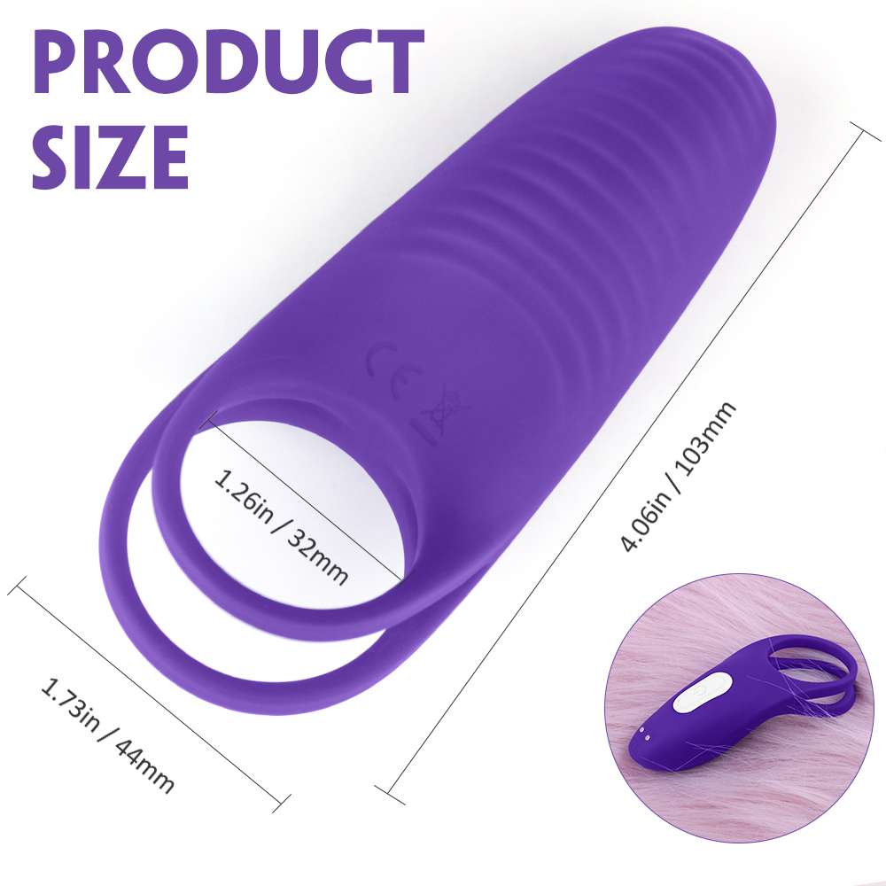 Inel de Penis Racky 9 Moduri Vibratii Silicon USB Mov , #3, Erotic24.ro