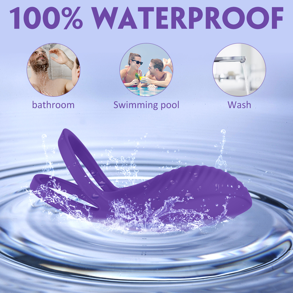 Inel de Penis Racky 9 Moduri Vibratii Silicon USB Mov , #7, Erotic24.ro