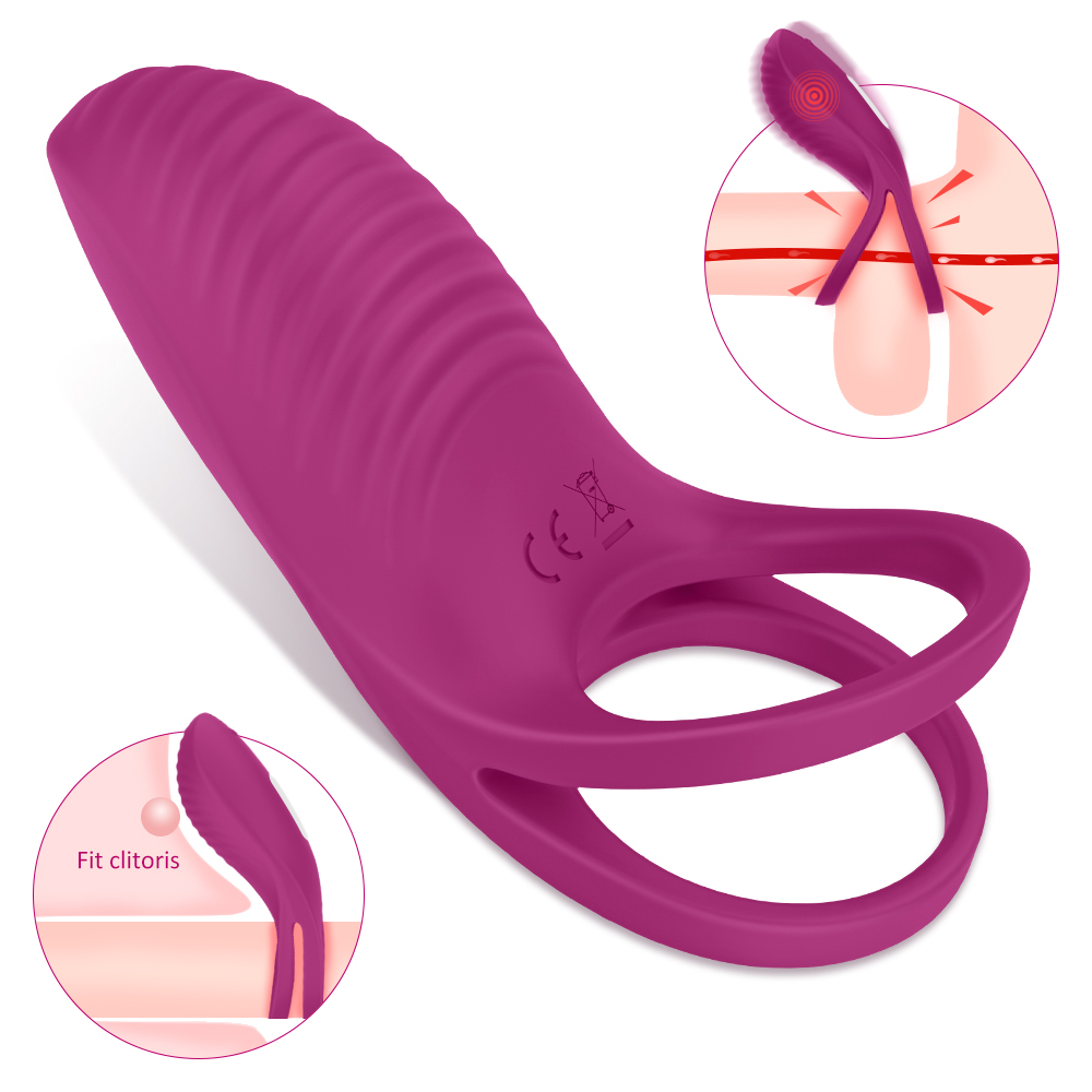 Inel de Penis Racky 9 Moduri Vibratii Silicon USB Rosu 