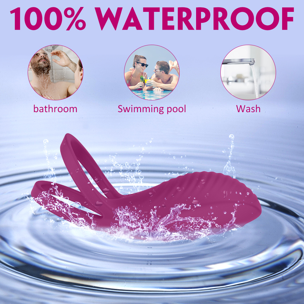 Inel de Penis Racky 9 Moduri Vibratii Silicon USB Rosu , Nr. 9, Erotic24.ro