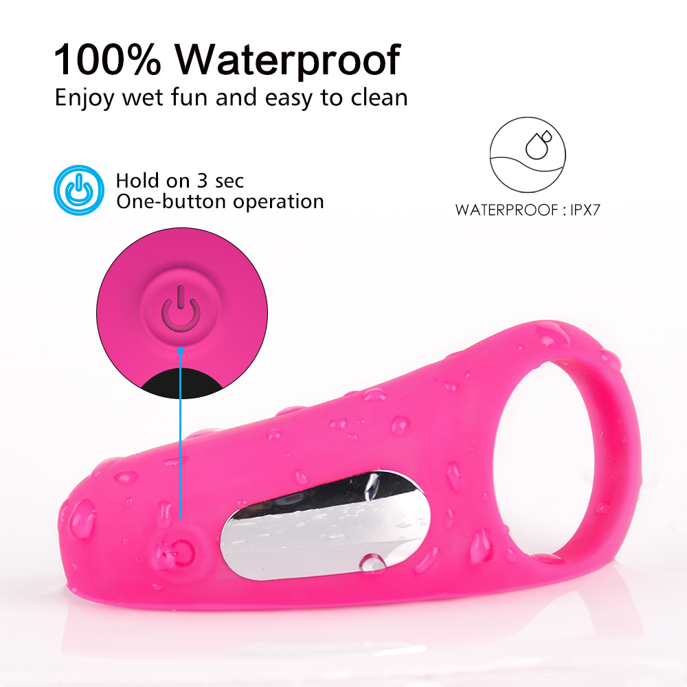 Inel Stimulator Himan 9 Moduri Vibratii Silicon USB Roz Passion Labs, #8, Erotic24.ro