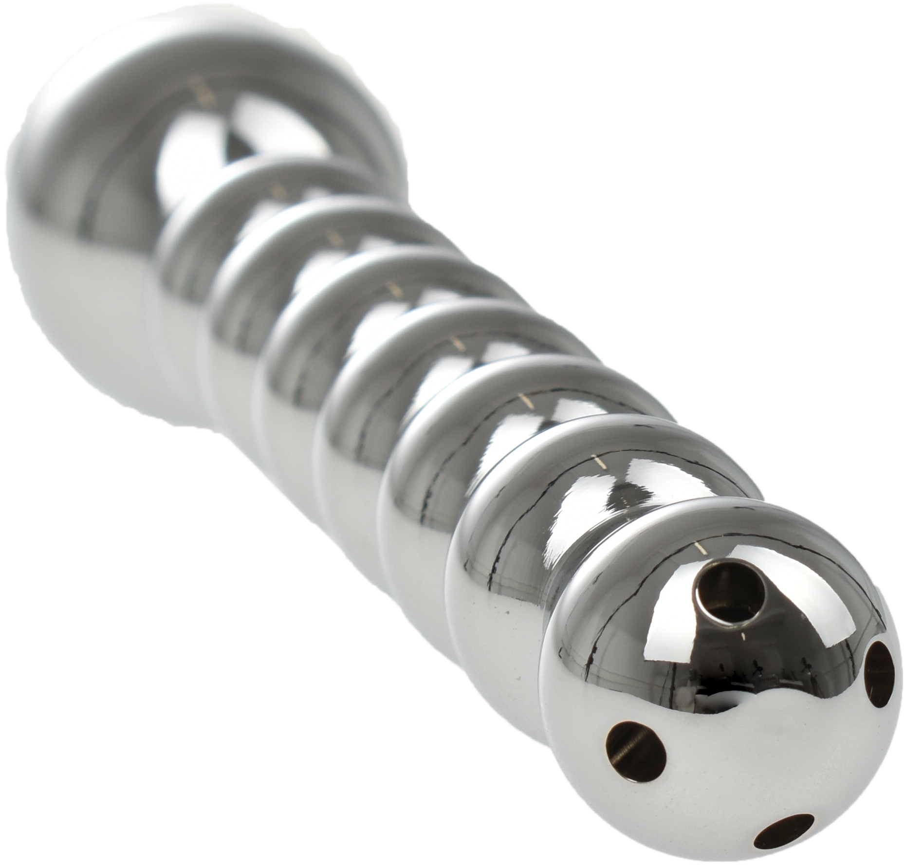 Cap de Dus Metalic Beaded cu Filet 13 cm Mokko Toys, #3, Erotic24.ro