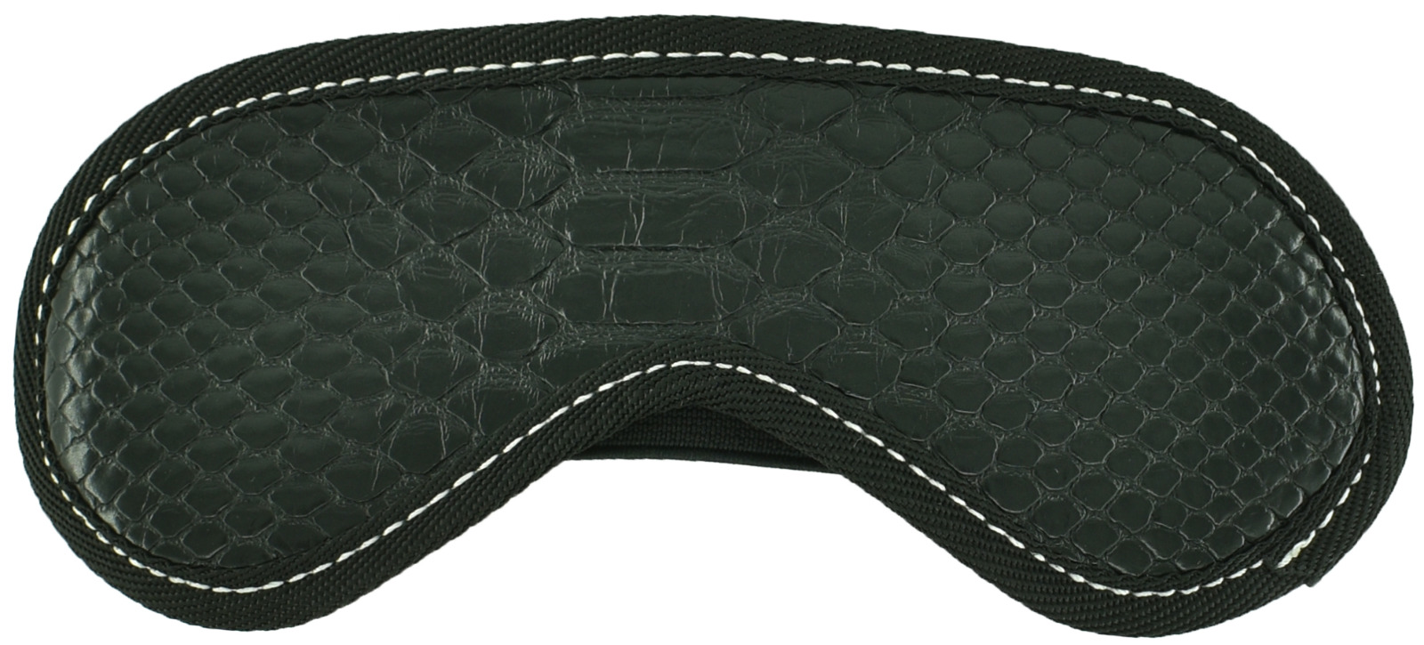 Masca de Ochi Piele Ecologica Neagra cu Interior Blana Alba Mokko Toys, #1, Erotic24.ro