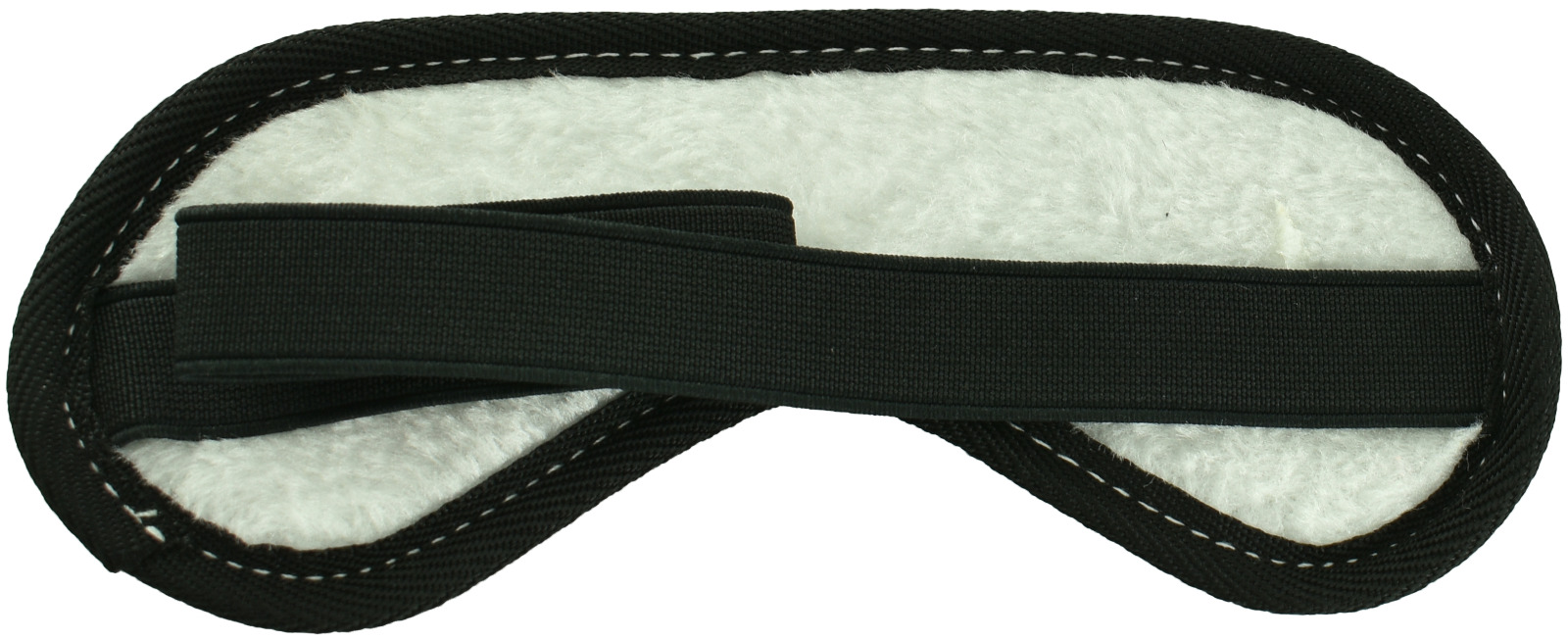 Masca de Ochi Piele Ecologica Neagra cu Interior Blana Alba Mokko Toys, #2, Erotic24.ro