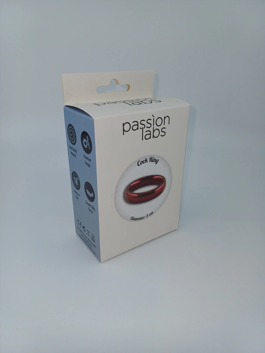 Inel de Penis Metalic Hercule Large Rosu Passion Labs, #3, Erotic24.ro