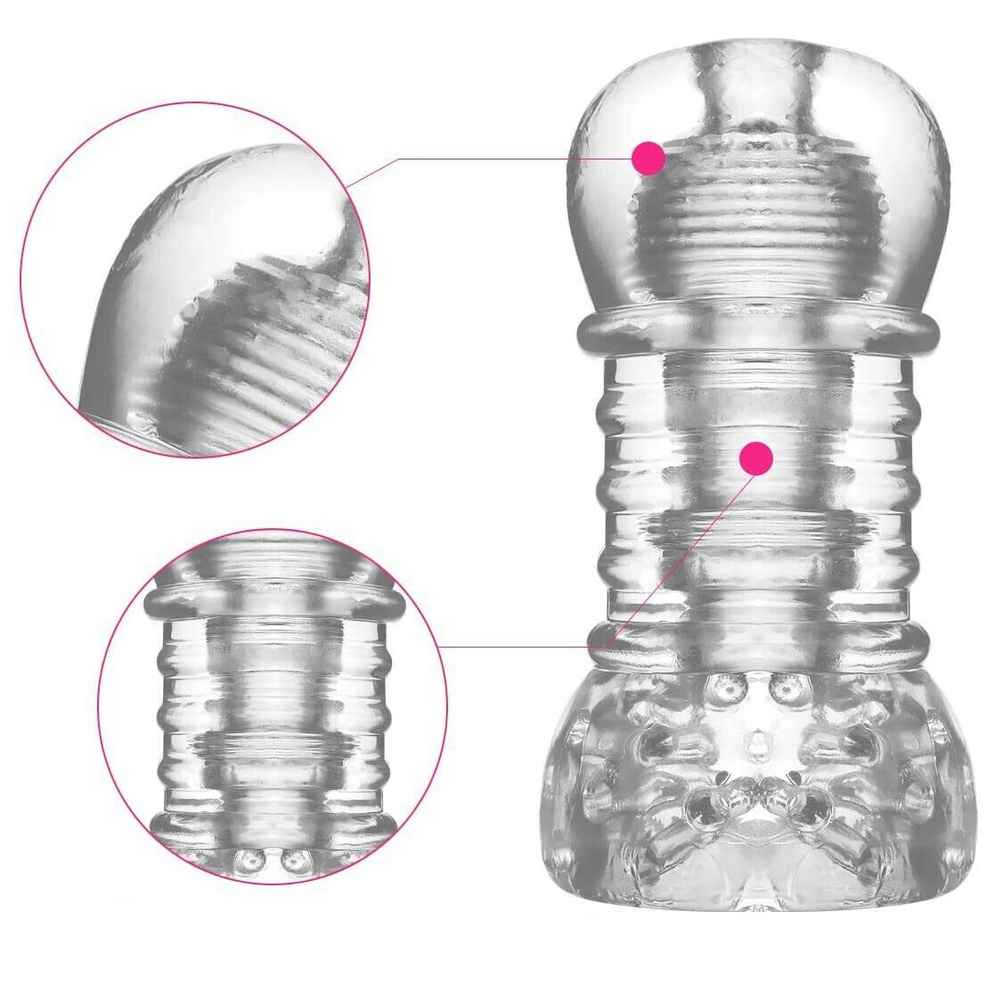 Masturbator Vicente Jelly Transparent 14.5 cm Guilty Toys, Nr. 4, Erotic24.ro