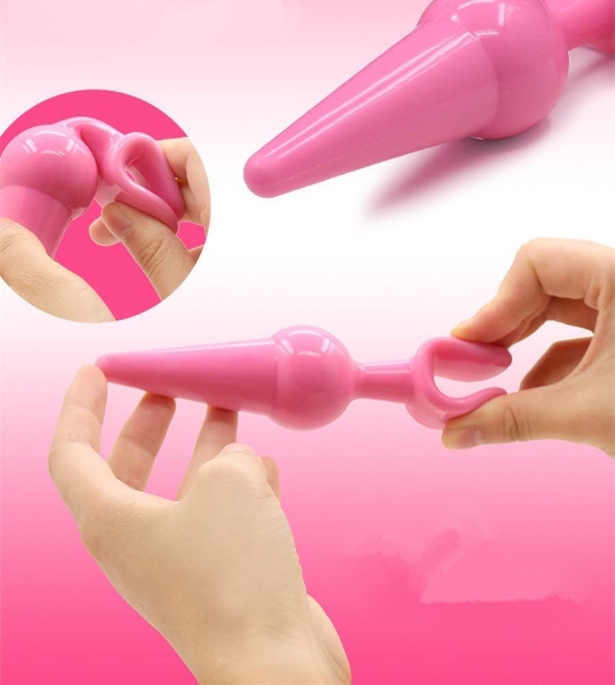 Set 4 Dopuri Anale Training Kit PVC Roz Mokko Toys, #2, Erotic24.ro