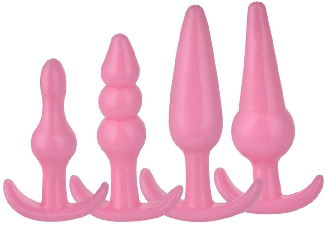 Set 4 Dopuri Anale Training Kit PVC Roz Mokko Toys, #1, Erotic24.ro