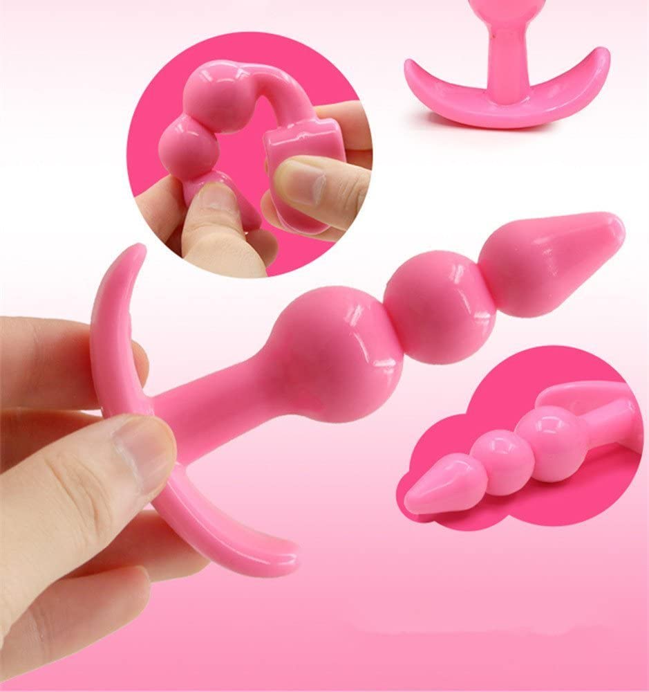 Set 4 Dopuri Anale Training Kit PVC Roz Mokko Toys, #3, Erotic24.ro