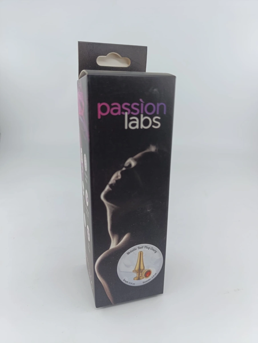 Dop Anal Emery Medium Metalic Auriu Cristal Portocaliu Passion Labs, #4, Erotic24.ro