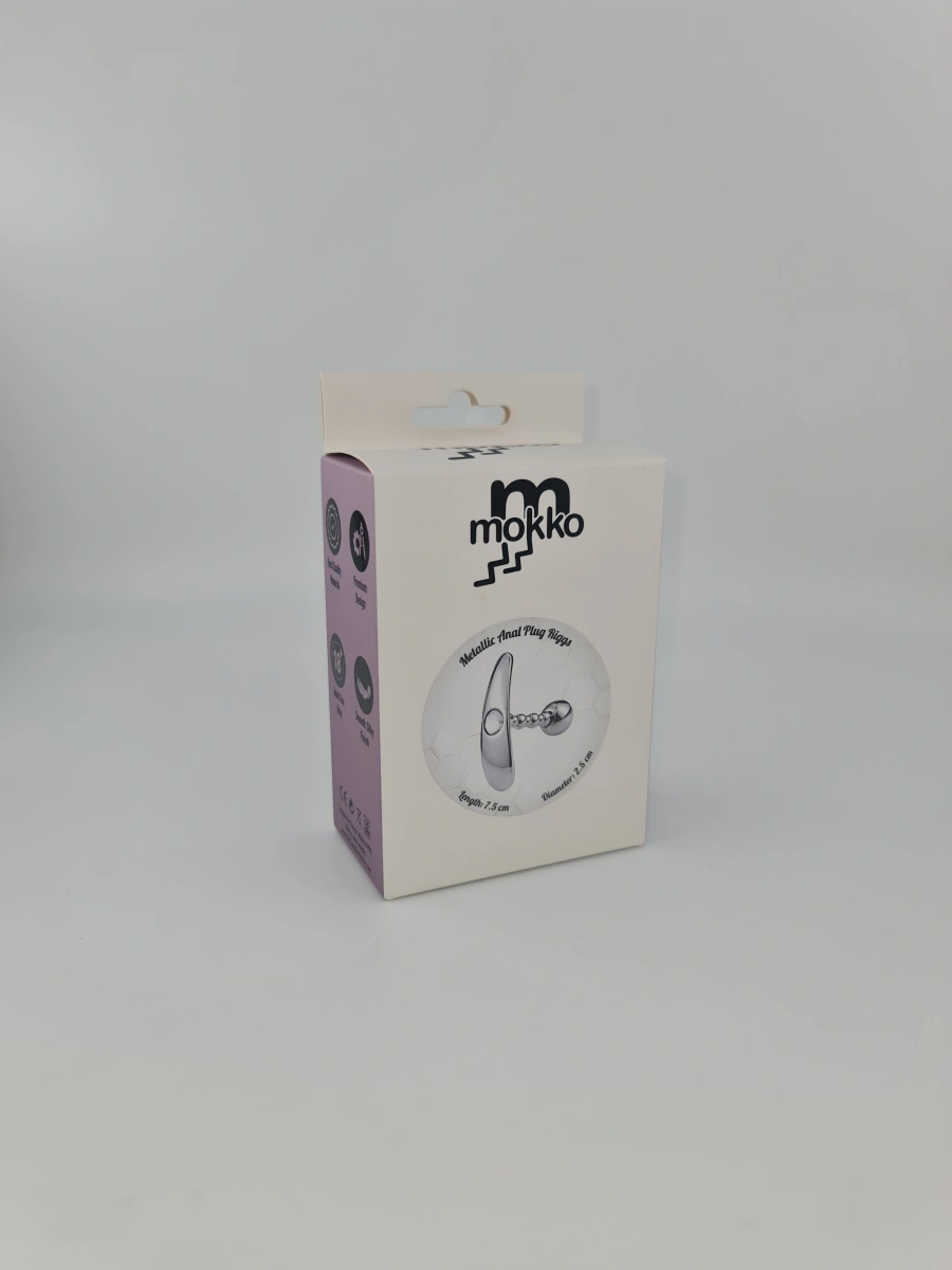 Dop Anal Metalic Riggs Medium Flexibil Cristal Alb Mokko Toys, #5, Erotic24.ro